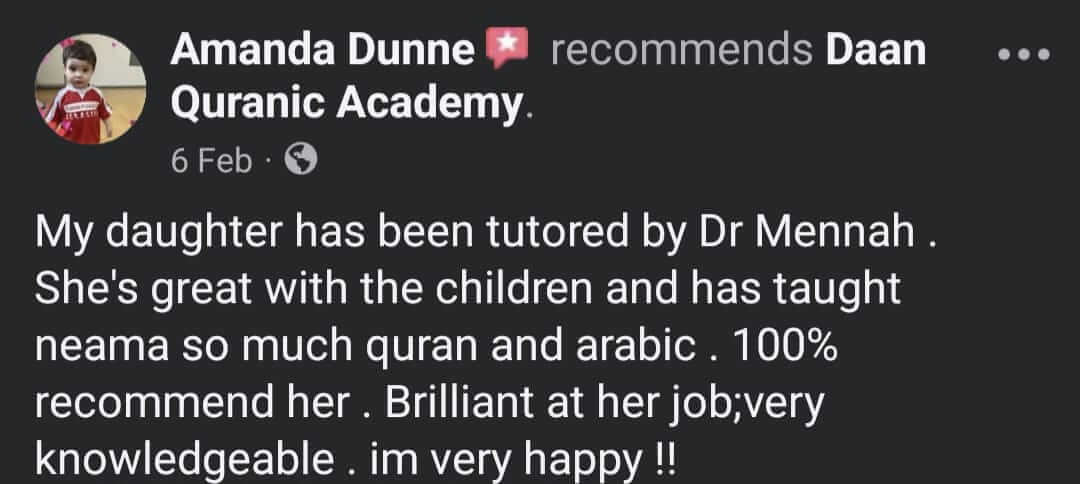 Parent feedback on child Quran learning